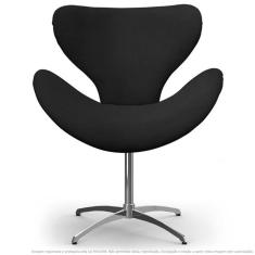 Cadeira Decorativa Poltrona Egg Cinza Com Base Giratória