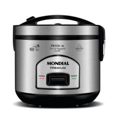 Panela Elétrica De Arroz Mondial Pe-43 500w Com Capacidade De 6 Xícaras Inox Preto 110v