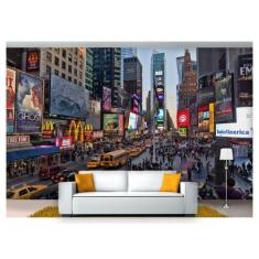 Papel De Parede Cidade Time Square Ny Taxi 3D 6M² Ncd237 - Você Decora