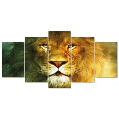 Quadro Decorativo Animal Leao Selvagem Mosaico Sala Quarto