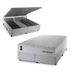 Conjunto Box Baú Branco New Moon Branco 158x198x73 c/ Molas Ensacadas