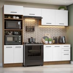 Armário de  Cozinha Completa 270cm Rustic/Branco Agata Madesa 07