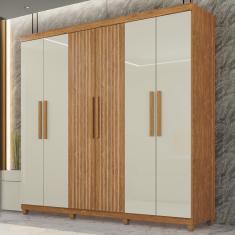 Guarda-roupa De Solteiro 100% Mdf 6 Portas 2 Gavetas Benfica Frison - Tudo De Móveis Cinamomo