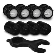 Bicos Capa de Válvula Preto Pneu Emblema Kia Prata - DCAPS