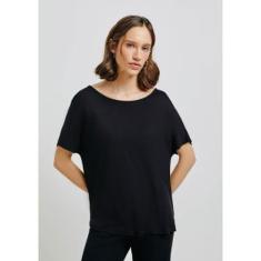 Blusa Básica Hering Manga Curta Em Viscose Feminina-Feminino