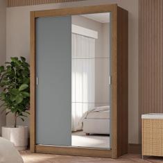 Guarda-Roupa Solteiro 2 Portas de Correr com Espelho 4 Gavetas Vivare Plus Madesa