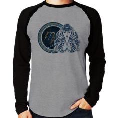 Camiseta Raglan Signo Virgem Astrologia Manga Longa - Foca na Moda, Ci