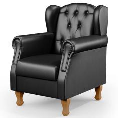 Poltrona Decorativa Para Sala De Estar Yara P02 Couríssimo Preto Lyam Decor