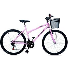 Bicicleta Passeio Anny Aro 26 C/cestinha 18 Vel. Rosa-Feminino