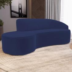 Sofá 4 Lugares Curvo Sala de Estar Living Firenze Direito D02 Veludo A