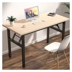 Mesa de computador Dobrando de madeira PC Mesa laptop mesa portátil para escritório casa moderna mesa de escrita simples PC Mobiliário de mesa de estudo de mesa, 2 cores Mesa de trabalho para home off
