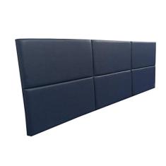 Cabeceira Estofada Solteiro Bloco Alce Couch Courvin Azul 90cm
