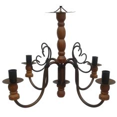 Pendente De Madeira E Ferro para Iluminação de Quarto Varanda E Sala