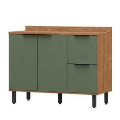 Balcão de Cozinha para Pia Toscana 2 Portas 2 Gavetas 100% Mdf Freijó/Jade Bto03 - Mx Móveis