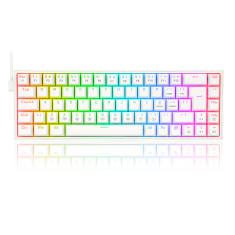 Teclado Mecânico Gamer Redragon Castor, RGB, Switch Marrom, ABNT2, Branco
