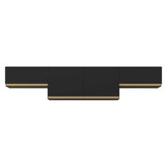 Kit 3 Armários De Cozinha Aéreos 4 Portas Veneza Multimóveis Mp2151 Preto/dourado Preto/dourado