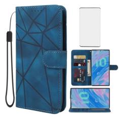 Wanyuexes Capa para Galaxy Note 10, capa carteira para Samsung Note 10 SM-N970U com protetor de tela de vidro temperado, capa de celular flip de couro com suporte para cartão de crédito para Samsung