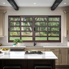 Janela Elite com Travessas 4 Folhas Moveis 100 X 200 Vidro Liso Corten