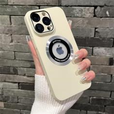 Capa magnética para iphone 11 12 13 14 15 pro max capa de cor sólida para iphone 15 14 pro caso com filme de câmera, branco, para iphone 14 plus