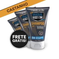 Shampoo Gradual Men Castanho - Cabelo (3X) - Menfirst