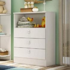 Cômoda Infantil 3 Gavetas e Nicho 1330 Espresso Móveis