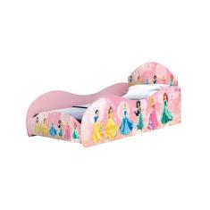 Cama Solteiro Princesas Com Proteção Lateral Mdf - Rosa