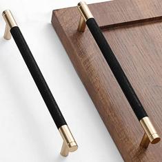 Gutuwellea Puxadores de armário dourados e pretos de 192 mm, puxadores de armário dourados e pretos de 192 mm, puxadores de gaveta serrilhados, acabamento de oxidação com padrão de diamante, comprimento de 21,7 cm (orifício central de 19 cm)