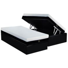 Cama Box Baú Solteiro: Colchão Molas Ensacadas Luckspuma Gold Line Ela
