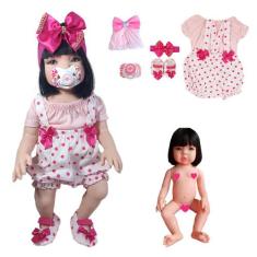 Boneca Bebê Baby Real Reborn Realista + Chupeta Imã - Mamãe Reborn