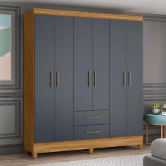 Guarda Roupa Casal Panamá 6 Portas Freijó Cinza Moval