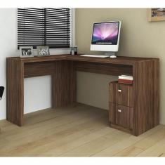 Mesa para Escrivaninha de Canto 113x135,8cm com 2 Gavetas ME4129 Tecno