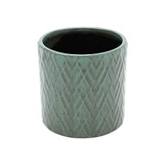 Vaso Decorativo Cerâmica Verde 25X11Cm