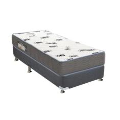 Cama Box Solteiro: Colchão Espuma Ortobom D33 Light + Base CRC Suede G