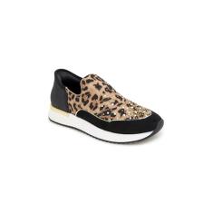 Kenneth Cole REACTION Tênis feminino Cameron Easy on Puff, Neoprene leopardo, 36