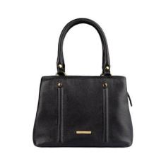 Bolsa de mão em couro liso Melina Feminina-Feminino