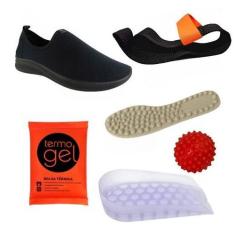 Tênis Calce Fácil Ortopédico + Kit Completo de Tratamento Alivio das D