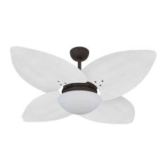 Ventilador De Teto Kovalski Marrom Texturizado 4 Pés Palmae Branco 220V
