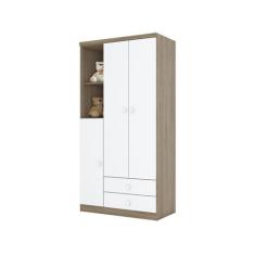 Guarda Roupa infantil 03 Portas 02 Gavetas Pique Esconde Henn, Branco 