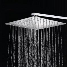 Ducha Quadrada 25cm Inox Slim 25x25 com Braço Quadrado - Premierdecor