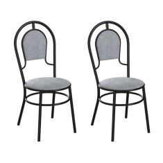 Conjunto com 2 Cadeiras Hobart Cinza e Preto