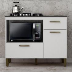 Balcão Cooktop 2 Portas 1 Gaveta Teresina Valdemóveis Branco