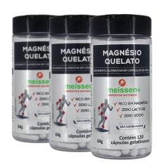 Kit 3 X Magnésio Quelato 433mg Meissen 120 Cápsulas Cada