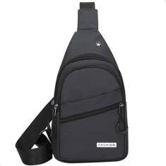 Bolsa Pochete de Ombro Lorben Mochila Pequena Transversal Tiracolo Masculino Feminino Cinza