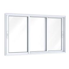 Janela de Alumínio de Correr 120x200cm 3 Folhas Móveis com Vidro Lucasa Eccellente Branco