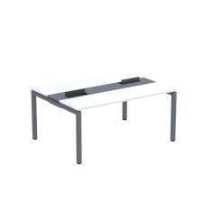Mesa Plataforma Dupla com Pé de Aço para Coworking 160x120 Pdc16/12/2p Branco/Grafito