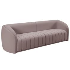 Sofá 5 Lugares Para Sala 332cm Lazio M03 Veludo Rosê - Lyam Decor