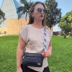 Bolsa Feminina Transversal Couro Preto - Coutre Bolsas