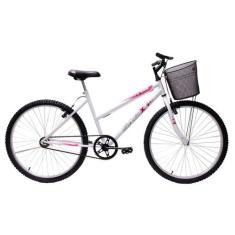 Bicicleta Aro 26 Feminina Mono Saidx Sem Marcha Com Cesta, Branco