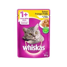 Ração Úmida para Gato Adulto Sachê - Whiskas Frango ao Molho 85g, Fran