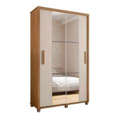 Guarda Roupa 136cm Solteiro 2 Portas Correr Com Espelho Suécia RV Móve